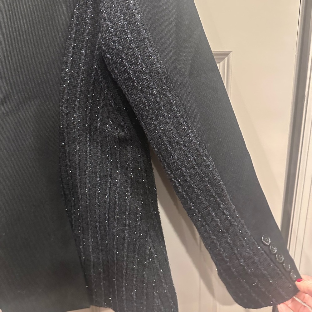 NWTs Gracia Tweed Sparkle Elegant Black Women's Blazer - Picture 7 of 8